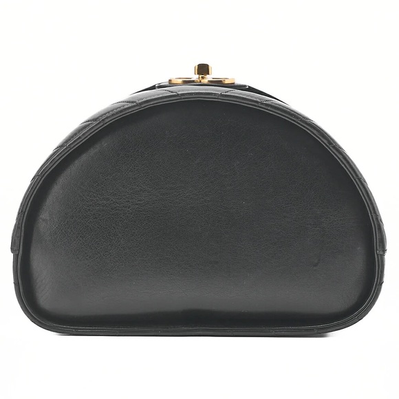 Authentic CHANEL RARE 1995 Chevron stitch Lambskin leather vanity bucket bag - Picture 5 of 12